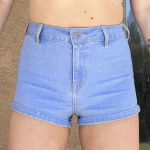Kendall And Kylie PacSun Bright Blue Denim High-Waisted Shorts Size 24